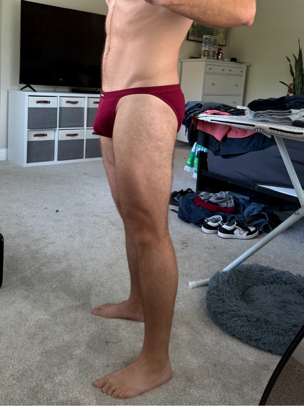 Men's maroon string bikini briefs Large NWOT - Picture 2 of 3